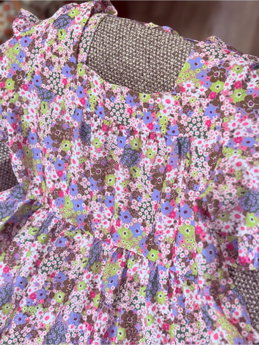 easel Floral Ruffle Mini Dress NWOT - Picture 5 of 7
